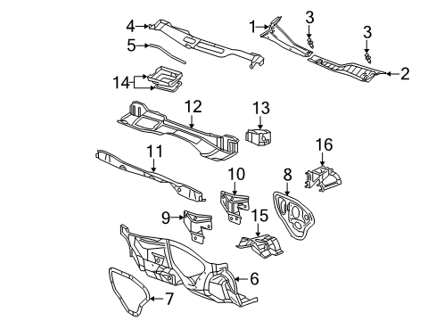 2004 Pontiac Grand Prix Cowl Diagram