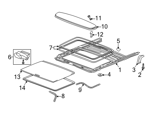 2008 Hummer H2 Motor,Sun Roof Actuator Diagram for 15781626