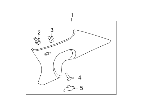 2008 Cadillac DTS Panel Assembly, Quarter Upper Trim *Tuxedo Blue Diagram for 15834656