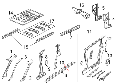 2001 Chevy Venture Panel, Rocker Inner Diagram for 10390069