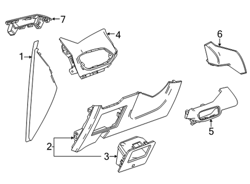 2022 Chevy Trailblazer PLATE ASM-I/P SW TR *JET BLACK Diagram for 42578260