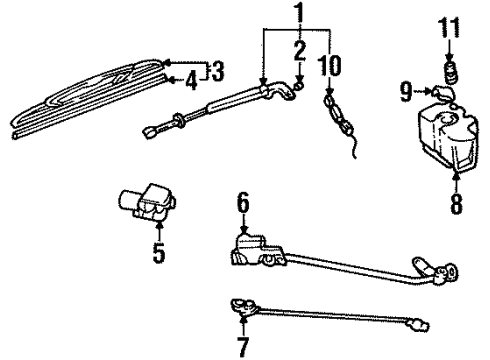 1996 Oldsmobile Silhouette Wiper & Washer Components Diagram