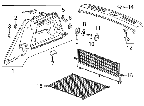 2019 Cadillac XT4 CLIP,QTR LWR TR FIN PNL Diagram for 11602253