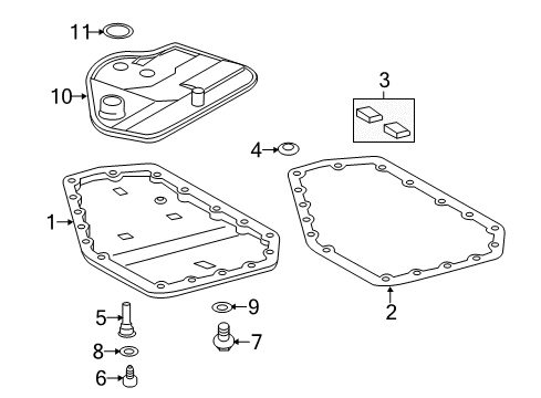 2015 Chevy Spark EV Magnet, Automatic Transmission Fluid Pan Diagram for 25191278