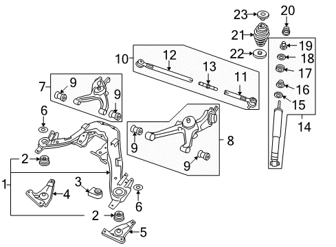 2004 Pontiac GTO Rear Suspension, Stabilizer Bar Diagram 2 - Thumbnail