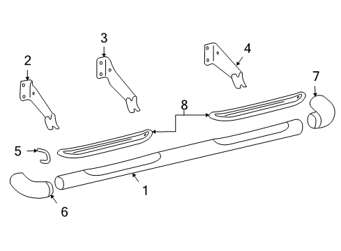 2000 GMC Jimmy Exterior Trim - Pillars, Rocker & Floor Diagram 1 - Thumbnail