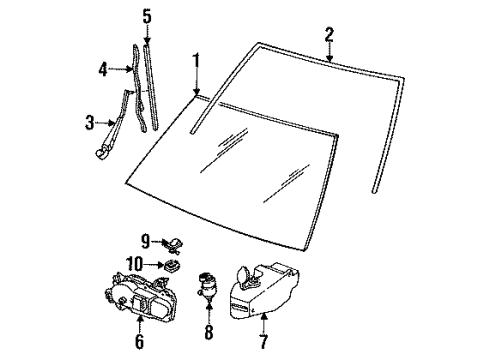 1991 Chevy S10 Windshield Glass Diagram