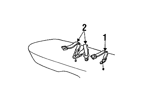 1990 Buick Century Belt Front Seat Center Diagram for 12393145