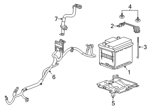 2013 Chevy Spark Cable Assembly, Battery Positive Diagram for 95075147