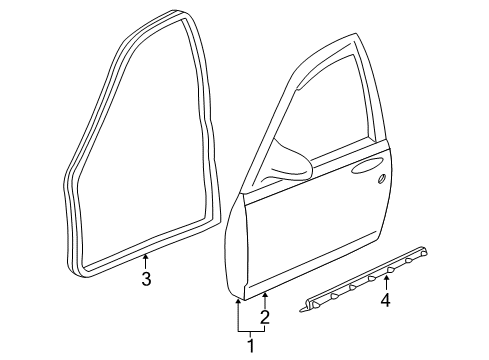 2005 Chevy Monte Carlo Panel Asm,Front Side Door Outer (RH) Diagram for 89025273