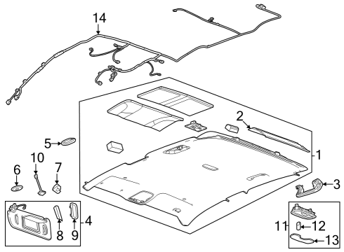 2023 GMC Canyon Interior Trim - Cab Diagram 1 - Thumbnail