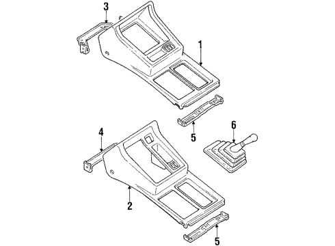 1998 Chevy Tracker Console,Front Floor Diagram for 96068954