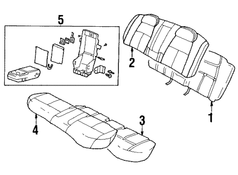 2002 Oldsmobile Aurora Pad Asm,Rear Seat Back Cushion (W/ Frame) Diagram for 88895750