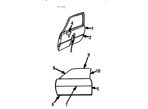 1984 Buick Skylark Mirror,Outside Rear View Diagram for 20131840