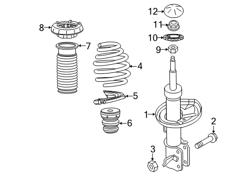 2014 Chevy Sonic Struts & Components - Front Diagram