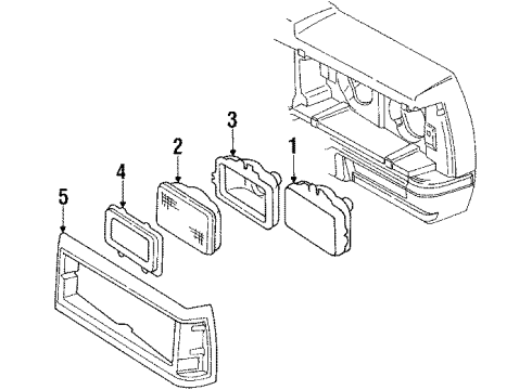 1984 Pontiac Parisienne Headlamps, Electrical Diagram