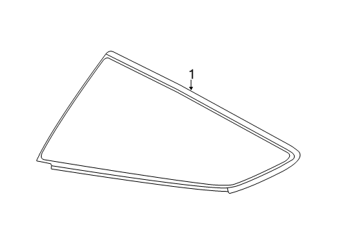 2016 Chevy Corvette Quarter Panel - Glass & Hardware Diagram