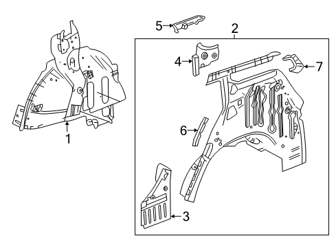 2021 GMC Terrain Inner Structure - Quarter Panel Diagram