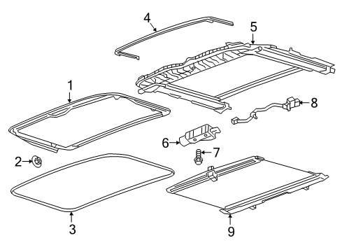 2017 GMC Acadia Sunroof, Body Diagram 1 - Thumbnail