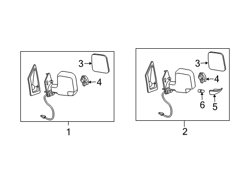 2013 GMC Savana 2500 Outside Mirrors Diagram 1 - Thumbnail