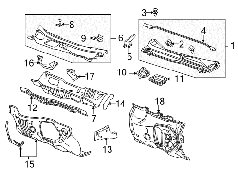 2012 Chevy Equinox Cowl Diagram