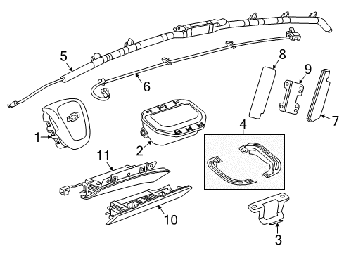 2015 Chevy Cruze Air Bag Components Diagram 1 - Thumbnail