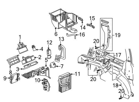 2001 Pontiac Montana Auxiliary Heater & A/C Diagram