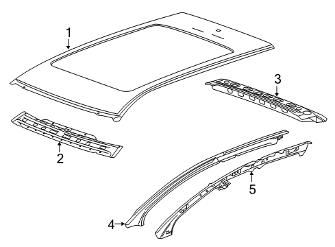 2018 Cadillac XT5 Roof & Components Diagram 1 - Thumbnail