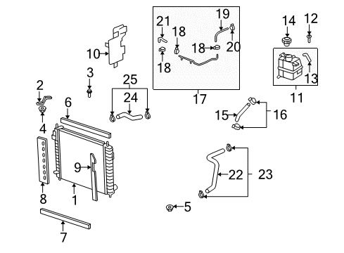 2008 Saturn Vue Radiator & Components Diagram 1 - Thumbnail