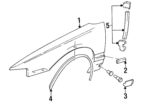 1993 Chevy Caprice Plate Assembly, Front Fender Name*Charcoal Gry,Gold & Bright Chrome* Diagram for 10198194