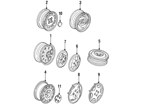 1993 Saturn SL Wheels Diagram