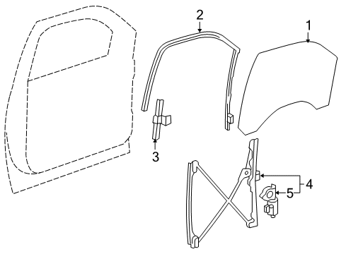 2008 GMC Yukon Front Door - Glass & Hardware Diagram 1 - Thumbnail