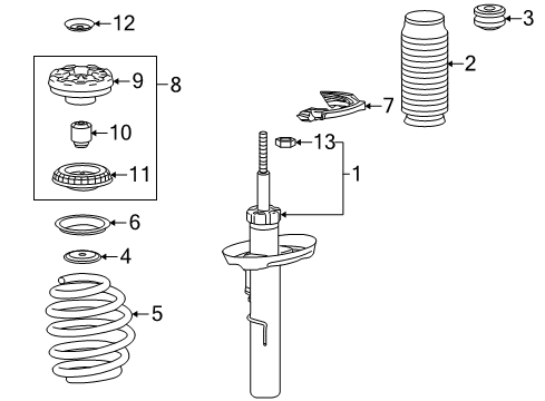 2010 Buick LaCrosse Struts & Components - Front Diagram