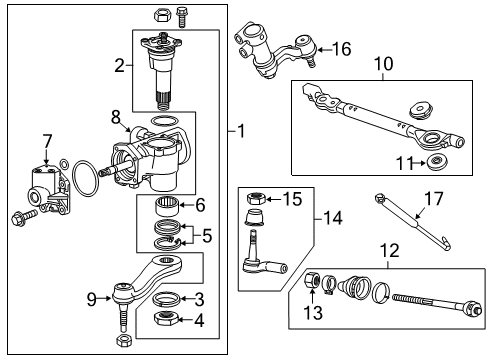 2014 GMC Sierra 3500 HD P/S Pump & Hoses, Steering Gear & Linkage Diagram 2 - Thumbnail