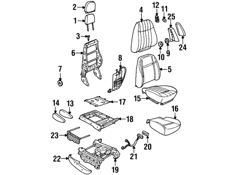 2001 Oldsmobile Silhouette Front Seat Components Diagram 1 - Thumbnail