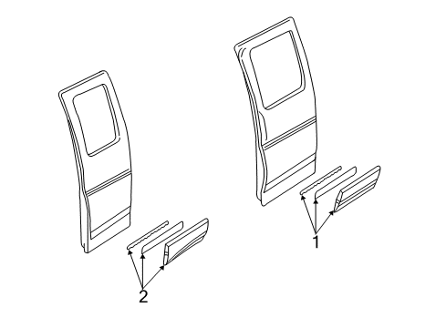 2001 GMC Savana 2500 Molding Asm,Intermediate Side Door *Pewter Diagram for 15072435