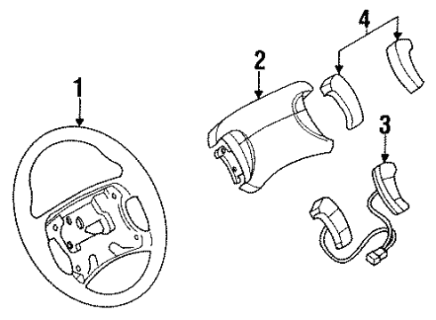 1993 Pontiac Bonneville Steering Wheel Assembly *Saphire Diagram for 16757999