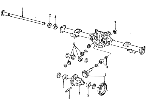 1984 Chevy El Camino Rear Axle, Differential, Propeller Shaft Diagram