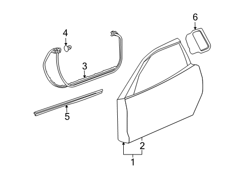 2013 Chevy Corvette Weatherstrip Assembly, Front Side Door Diagram for 15894179