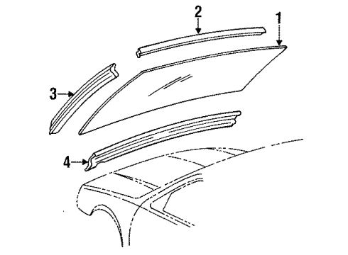 1993 Chevy Lumina Molding Assembly, Windshield Side Reveal Diagram for 10139227