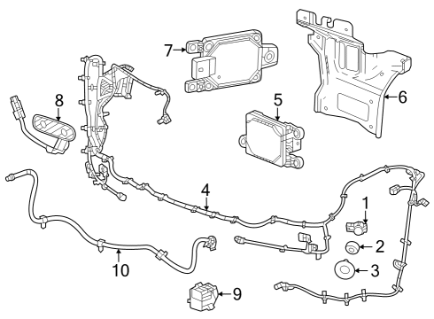 2023 Cadillac Escalade Parking Aid Diagram 1 - Thumbnail