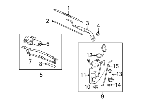 2006 Pontiac Torrent Wiper & Washer Components Diagram 2 - Thumbnail