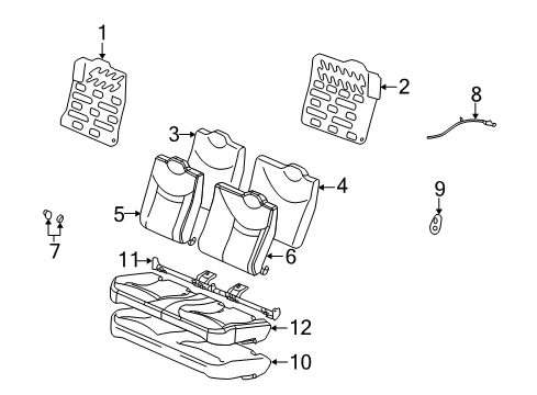 2007 Saturn Ion Cover Asm,Rear Seat Cushion *Gray Diagram for 15872609