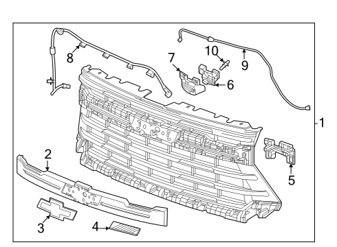 2024 Chevy Silverado 3500 HD Plate Assembly, Front Grl Na Diagram for 84319918