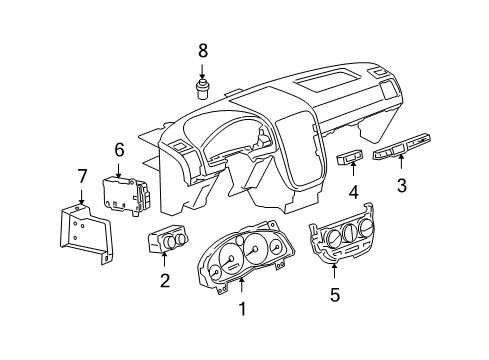 2005 Chevy Uplander Cluster & Switches, Instrument Panel Diagram 2 - Thumbnail