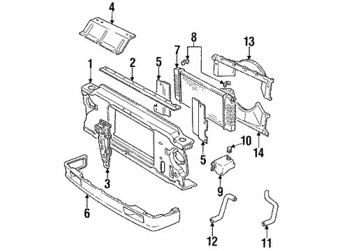 1994 GMC Jimmy Radiator & Components, Radiator Support Diagram