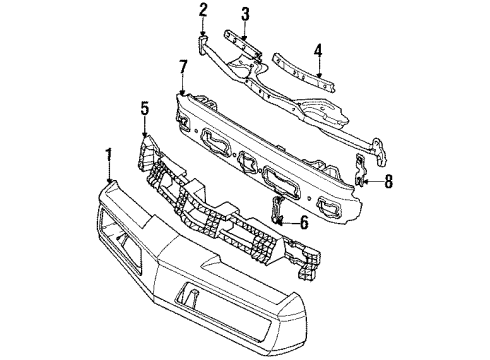 1984 Pontiac Firebird Front Bumper Diagram