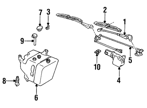 1992 Oldsmobile 88 Wiper & Washer Components, Body Diagram