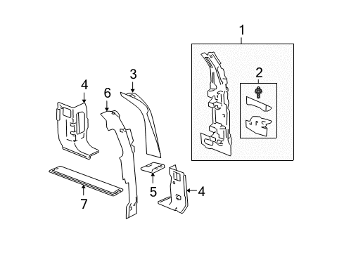 2008 Hummer H3 Panel,Back Body Opening Frame Side Filler Lower Diagram for 15826737