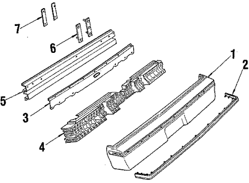 1987 Pontiac Sunbird Rear Bumper Cover Diagram for 10029782